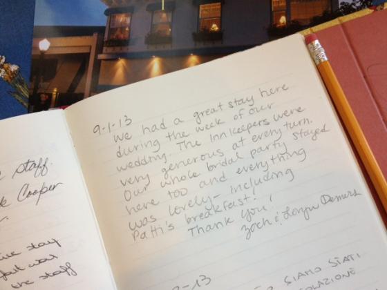 Page from our guest book