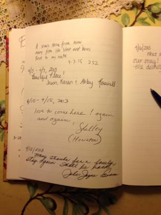 An image of a review from our guest book.